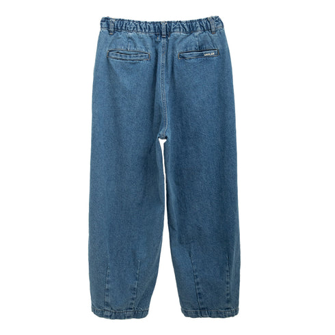 Anglan Rigid Indigo Denim Balloon Pants Light Blue Degli Uberti